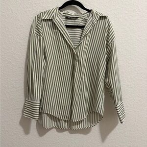 Zara Striped Green Women's Top